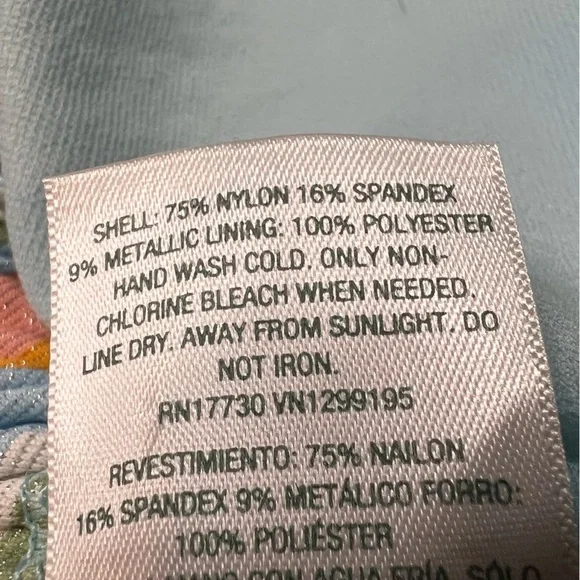 Women's Small Underwire String Bikini Top Colorful Shimmer Stripe Padded Sexy - Picture 9 of 9